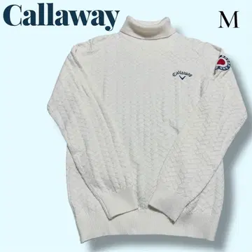 캘러웨이 니트 하이넥 스웨터 M 화이트