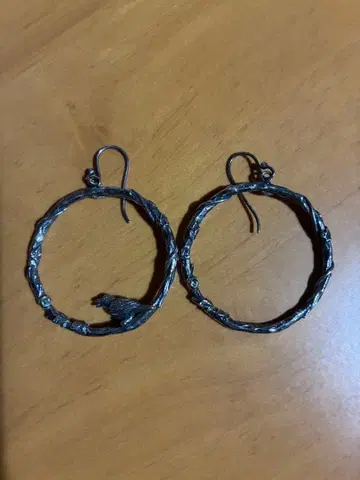 H.P.France 작은 새와 스톤의 후프 귀걸이