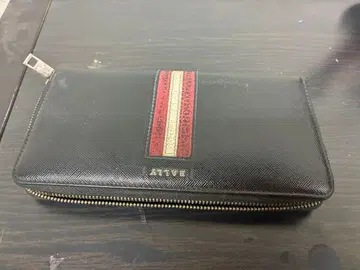 BALLY 블랙 장지갑 스트라이프 디자인