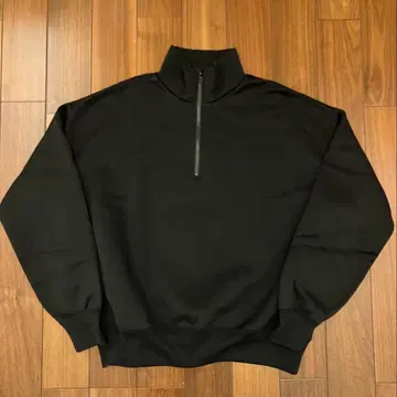 AURALEE BAGGY POLYESTER SWEAT HALF ZIP