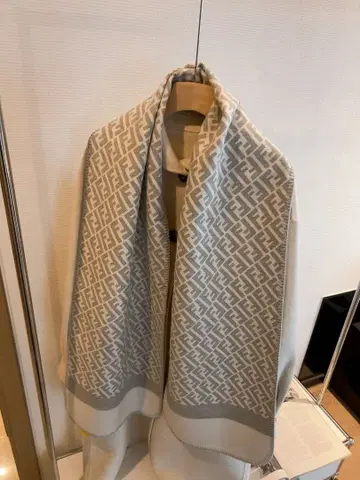 로고 울 혼방 머플러 그레이