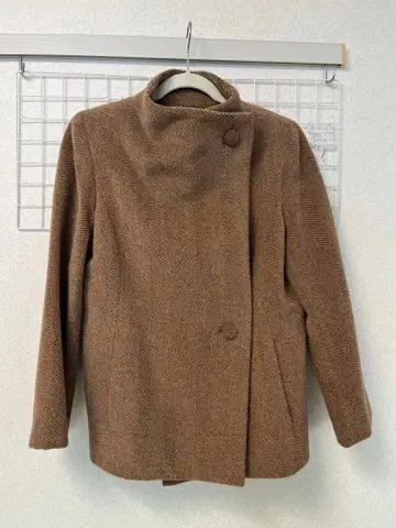 Sept fois 브라운 트위드 테일러드 코트/자켓