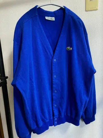 라코스테 가디건 로얄 블루 Made in France 짧은 기장