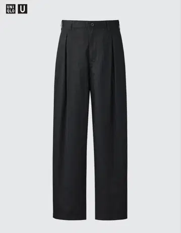 미사용 새상품 UNIQLO 턱 와이드 팬츠+ 블랙 W85