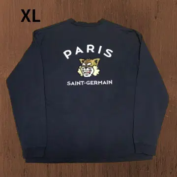Paris Saint-Germain 칼리지 로고 자수 T셔츠 롱T XL