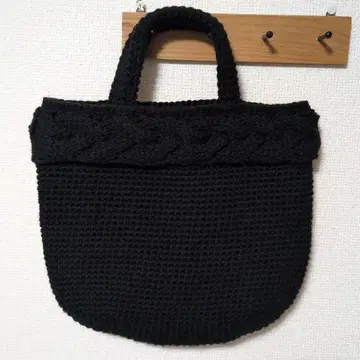 블랙 니트 토트백
