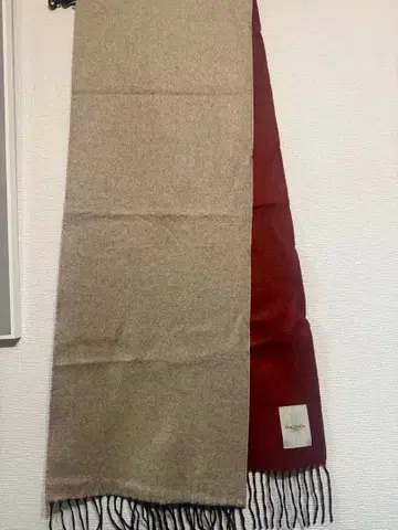 (새상품급) PIACENZA 더블 페이스 머플러 리버서블 베이지보르도