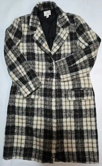 체크 무늬 체스터 코트 M