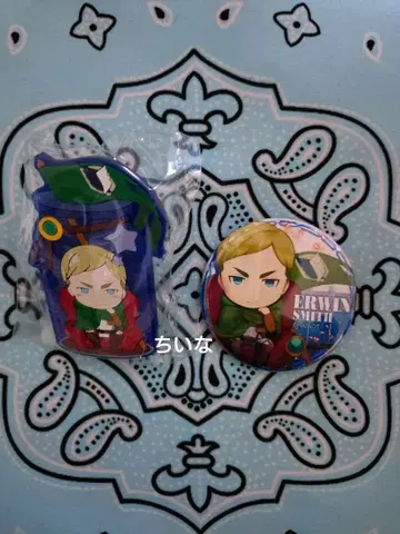 진격의 거인 캐릭터리아 러버 클립 캔뱃지 엘빈 세트