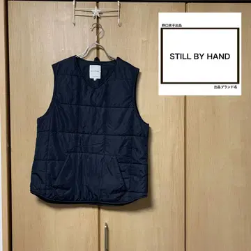 STILL BY HAND V넥 충전솜 베스트 풀오버