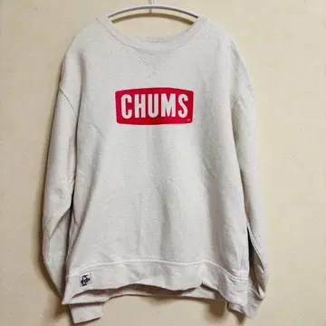 [ 고품질 ] CHUMS 참스 센터 로고 맨투맨 아이보리 속기모 L