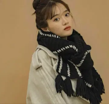 pinue 바이컬러 스티치 머플러