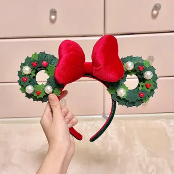 디즈니 크리스마스 2024 머리띠 미니 리스