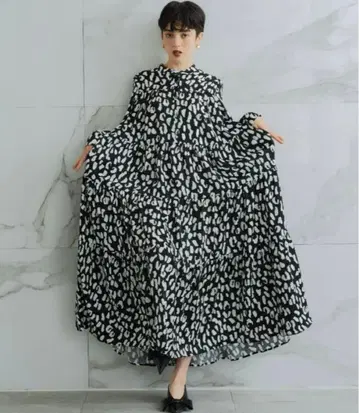 manana suerte 레오파드 티어드 원피스 레오파드 무늬 표범 무늬