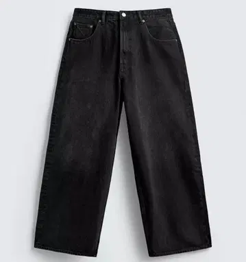ZARA 배기핏 데님 팬츠 와이드 데님 배기 데님 블랙