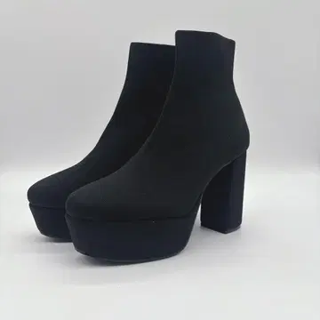 미사용품 ESPERANZA 락모리 통굽 니트 숏부츠 LL