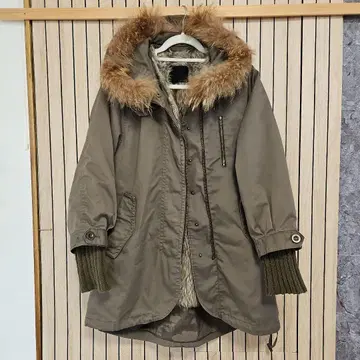 지나시스 카키 퍼&이너 포함 모즈 코트