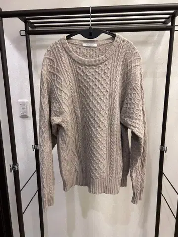 JOURNAL STANDARD 아란 게이지 니트 L 베이지 케이블 니트