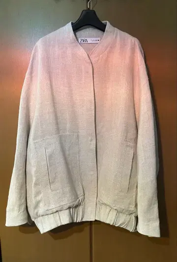ZARA 자라 오버 사이즈 린넨 블렌드 봄버 자켓