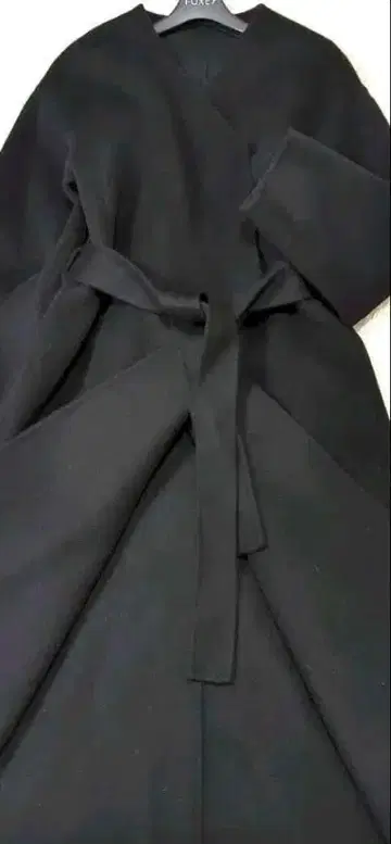 새상품급 AP STUDIO 캐시미어 더블 페이스 칼라리스 코트 블랙