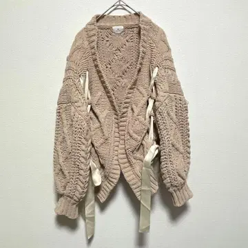 merry jenny (메리제니) 리본 포함 케이블 니트 가디건