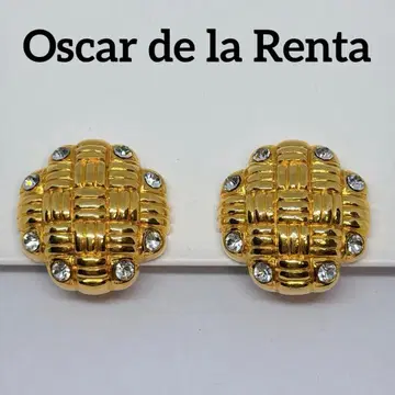 오스카 드 라 렌타 골드 큐빅 귀걸이