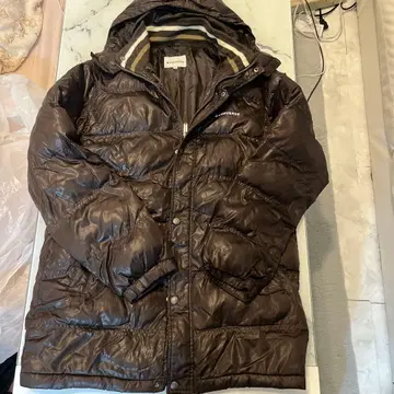 CONVERSE 후드 부착 브라운 다운 자켓 L 사이즈