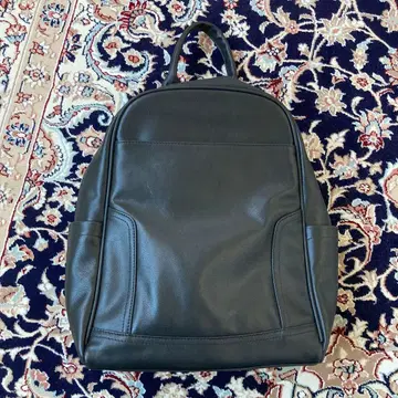여성용 블랙 가죽 럭색 백팩