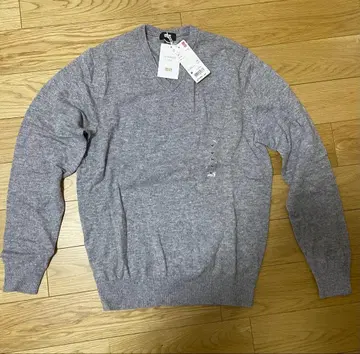 UNIQLO 캐시미어 100% 그레이 V넥 스웨터 M