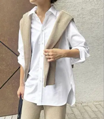 스픽 앤 스팬 클리어 코튼 스탠다드 셔츠 화이트 긴팔