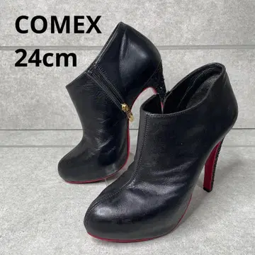 새상품급! COMEX 코메스 가죽 숏부츠 라메 L 사이드 지퍼