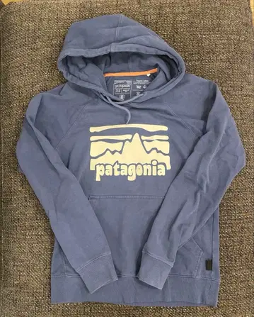 patagonia 블루 로고 후드티 XS