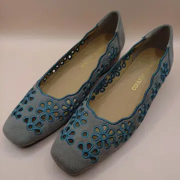 크롤 발리에 펌프스 로우힐 플랫슈즈 그레이