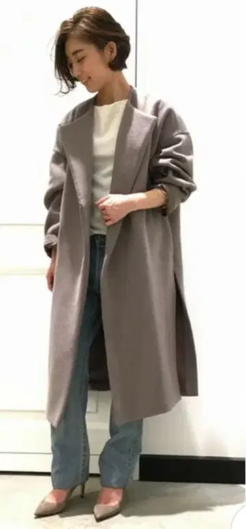 새상품급 두지엠 클라세 LAMB 코트 그레이지