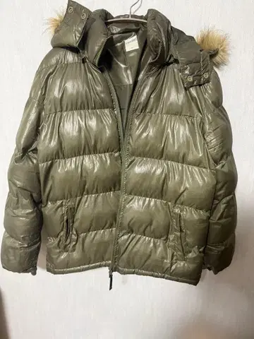 시크 스타일 y2k 퍼 다운 그린