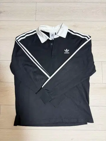 adidas 블랙 긴팔 피케 셔츠
