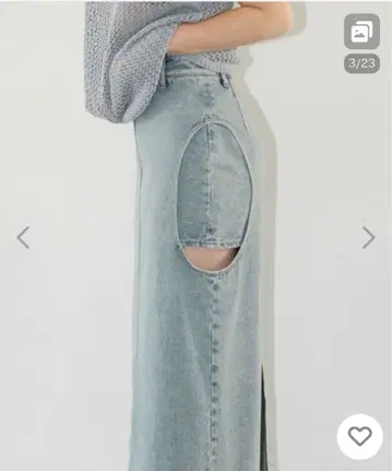 CLANE 별주 서클 컷 데님 스커트 택 포함 새상품