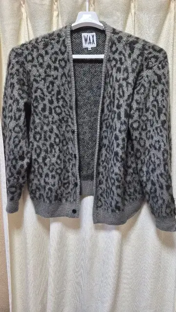 WAX 레오파드 무늬 가디건 M