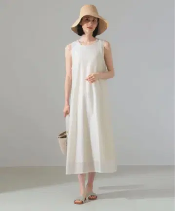 Demi-Luxe BEAMS 시어 레이어 원피스 에크루