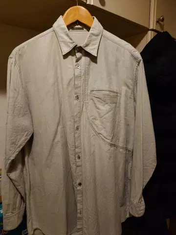 Y's 그레이 코튼 셔츠 포켓 부착