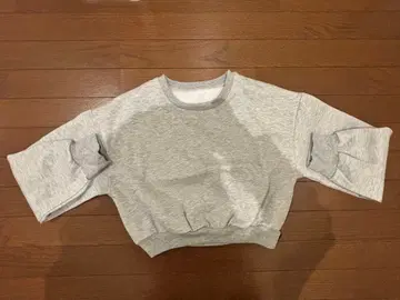 그레이 크롭 트레이닝복 벌룬 슬리브