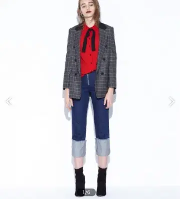 그레이스 콘티넨탈 자켓 테일러드 자켓 체크 더블 36