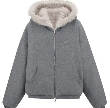 ANDWANG 키라키라 2way 퍼 집업 베이지