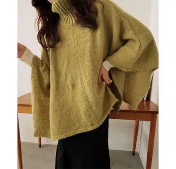 mideal 터틀넥 판초 미나마츠짱 그린