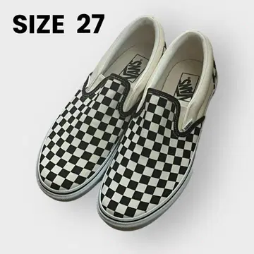 [ VANS ] 슬립온 BLK/WHT CHEC 27cm