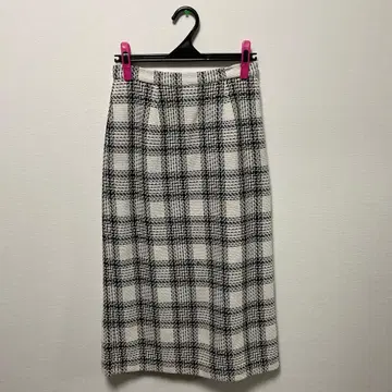 세탁 가능한 로빙 체크 타이트 롱 스커트