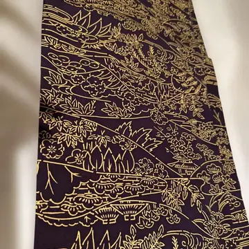 순수 실크 컨디션 최상 깊은 보라색 산수 무늬 코몬