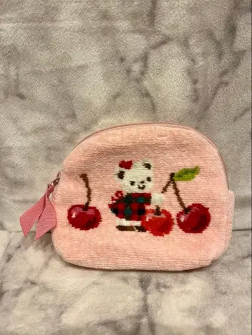 familiar 패밀리아 리아짱 체리 패턴 파우치 핑크