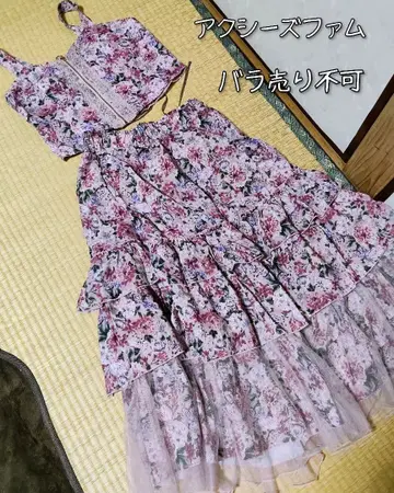 axes femme 플라워 프린트 슬리브리스 셋업