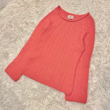 새상품급 쿠미쿄쿠 케이블 니트 핑크 M